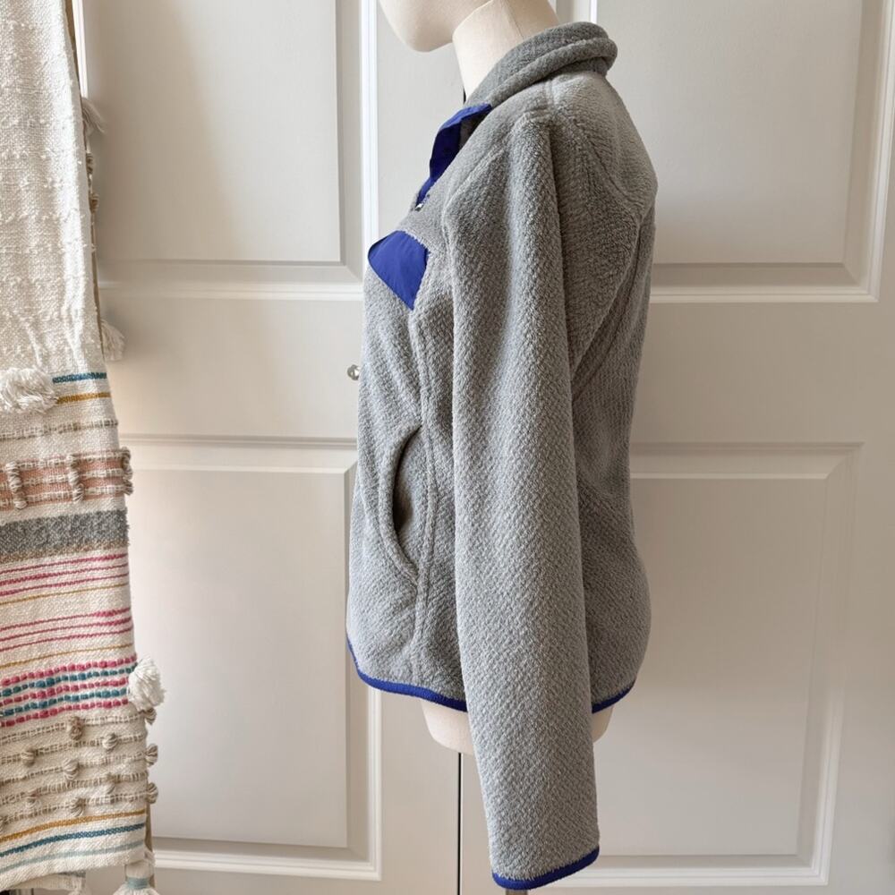 Patagonia Re-Tool Snap-T Fleece Grey Blue Pullover Sweater Women’s Size Small - Picture 3 of 10